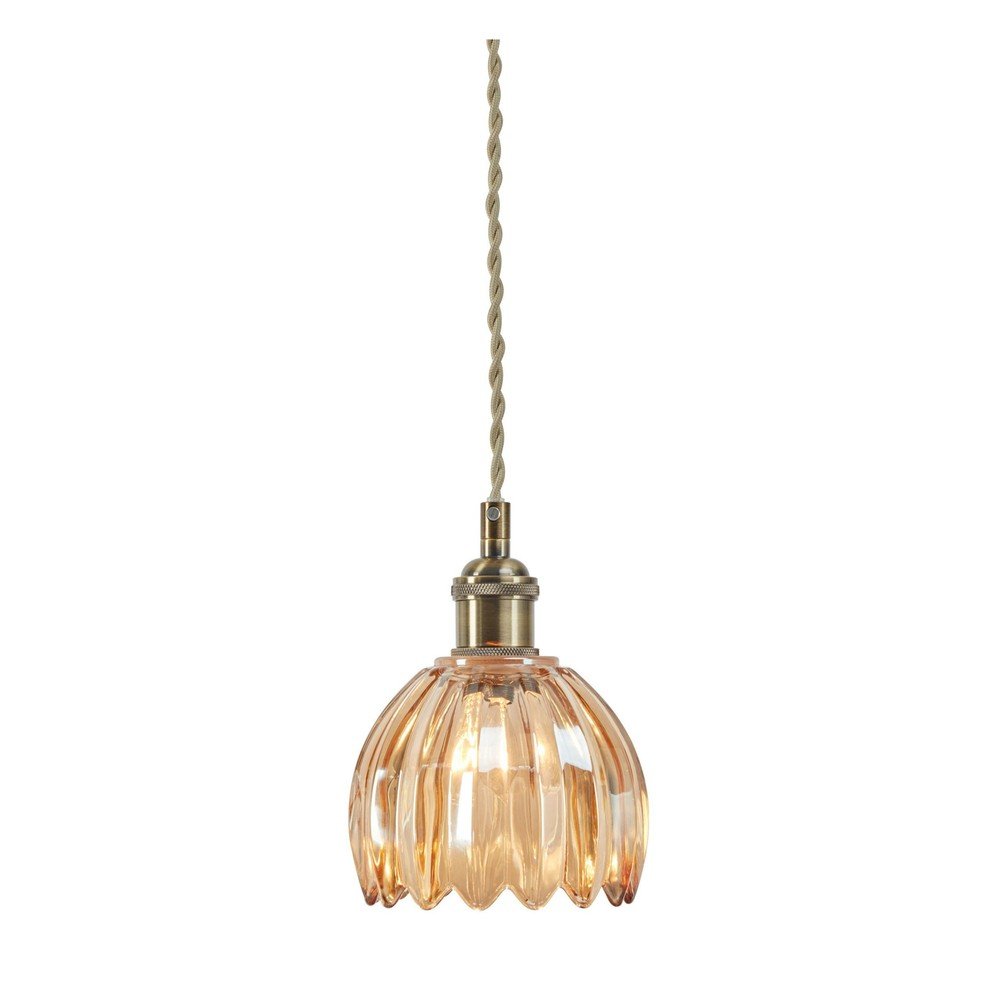 Metalowa lampa wisząca w bursztynowym kolorze ze szklanym kloszem ø 13 cm Gota – Markslöjd