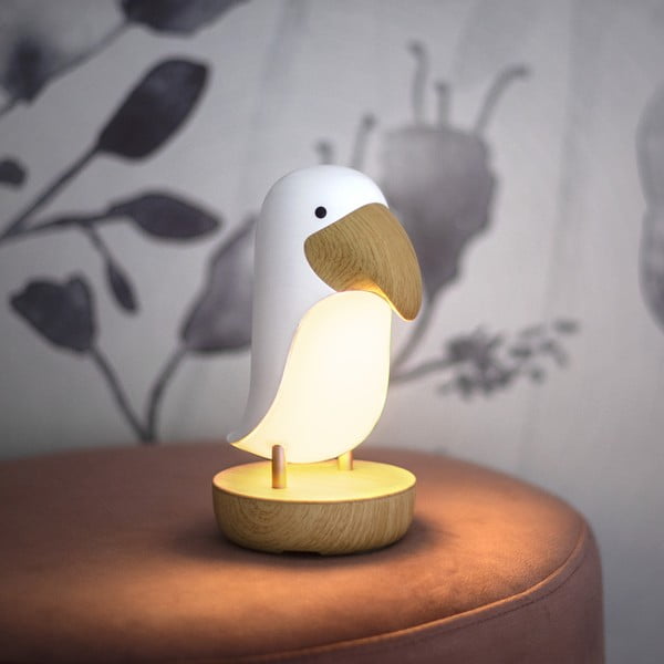 Biało-brązowa lampka nocna LED dla dzieci Toucan – Star Trading-image-1