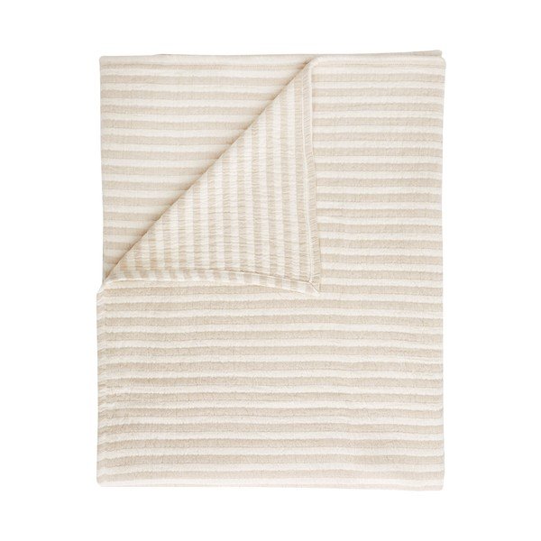Bawełniany koc w naturalnym kolorze 150x200 cm Cotton Muslin Stripe – Bianca