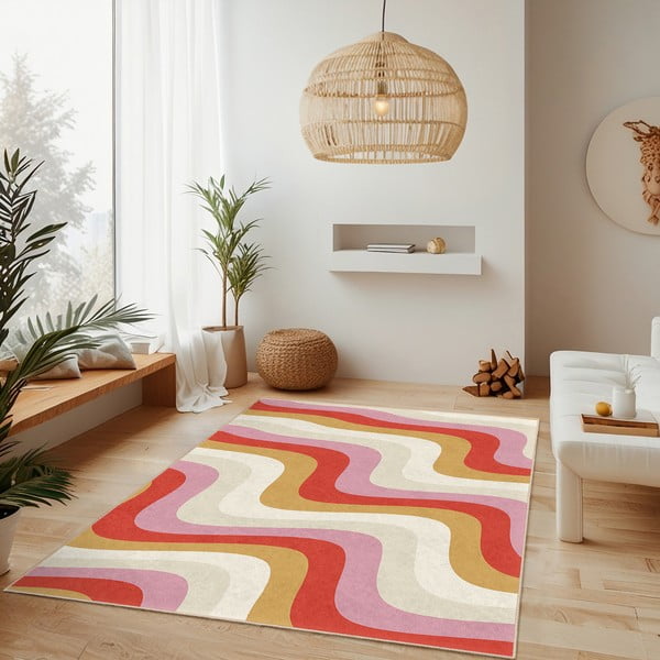 Żółto-różowy chodnik odpowiedni do prania 80x200 cm Creamy Raspberry Swirl – Mila Home-image-2