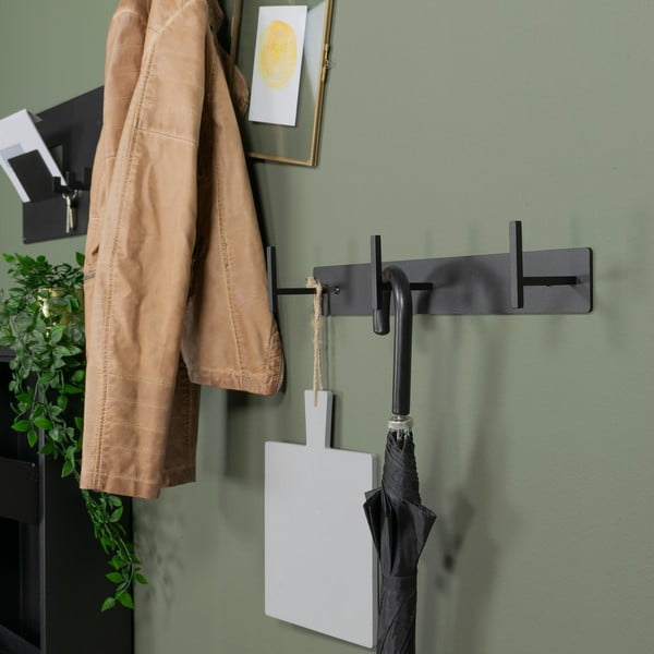 Czarny metalowy wieszak ścienny 44 cm Chapman – Spinder Design-image-3