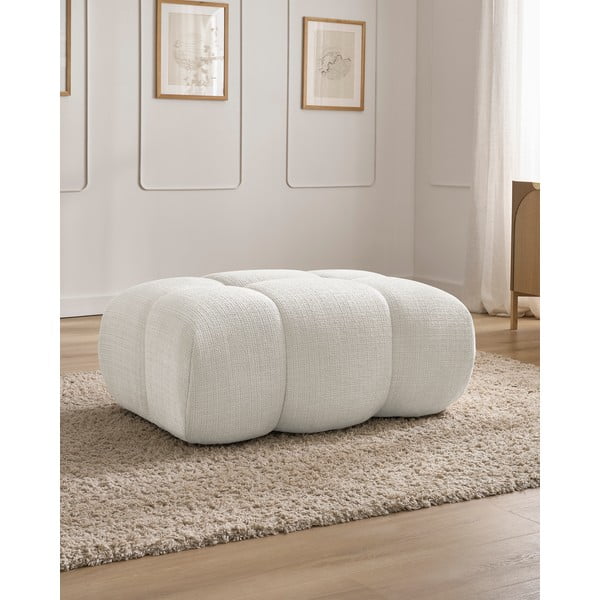 Biały podnóżek z tkaniny szenilowej Ivane – Bobochic Paris-image-1