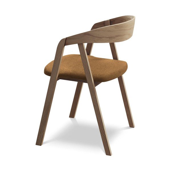 Fotel jadalniany z litego drewna w kolorze terakoty Erika – Makamii-image-3