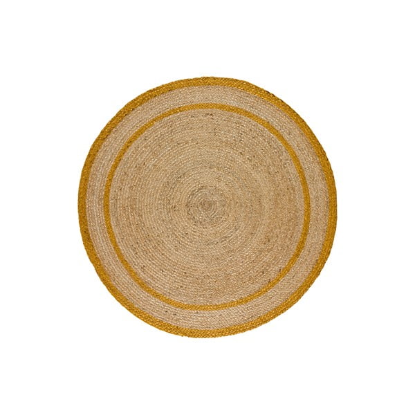 Musztardowo-naturalny okrągły dywan ø 90 cm Mahon – Universal