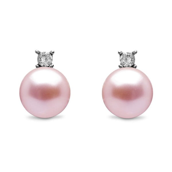 Kolczyki z kryształami Swarovski GemSeller Vitalba, różowe perły