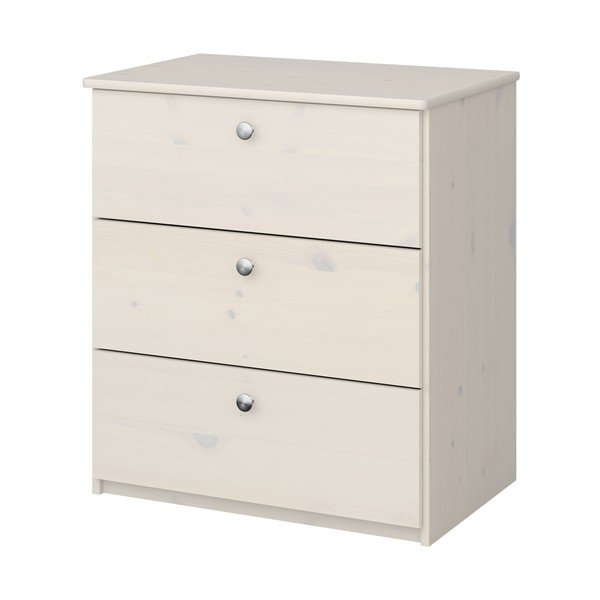 Biała niska komoda dziecięca z drewna sosnowego 64x72 cm Memphis – Tvilum-image-1