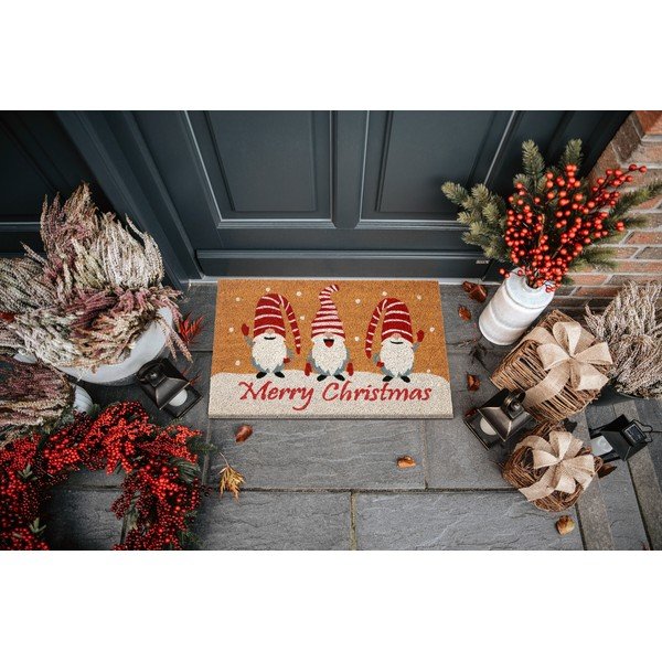 Wycieraczka z włókna kokosowego ze świątecznym motywem 40x70 cm Christmas Gnomes – Hanse Home-image-1