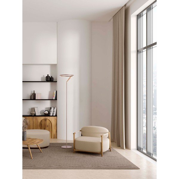 Aluminiowa lampa stojąca LED ze ściemniaczem w kolorze różowego złota (wysokość 168 cm) Tilia – Nova Luce-image-1