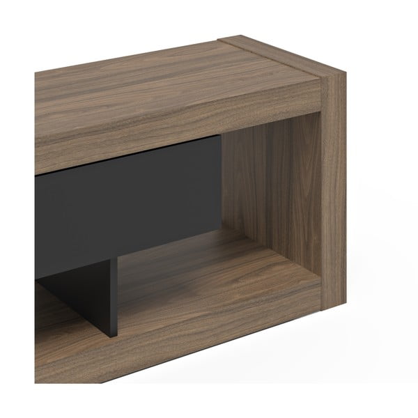 Czarna szafka pod TV w dekorze orzecha 175x52 cm Nara – TemaHome-image-4
