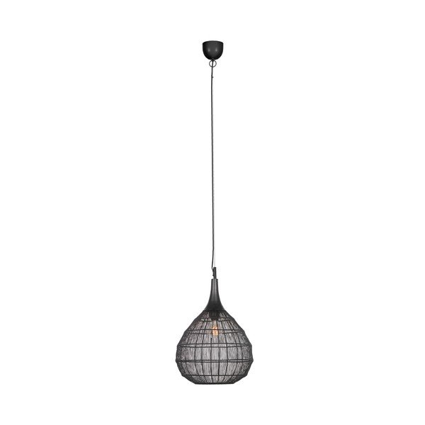 Lampa wisząca w kolorze matowej czerni z metalowym kloszem Soraya – Trio-image-2