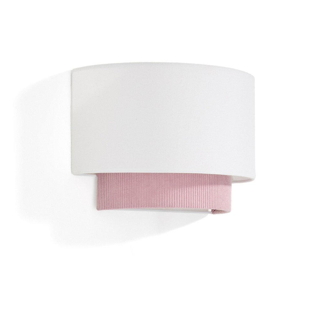 Biało-jasnoróżowa lampa dziecięca z tekstylnym kloszem Bianella – Kave Home
