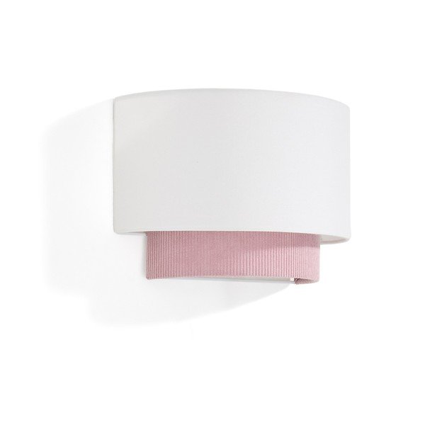 Biało-jasnoróżowa lampa dziecięca z tekstylnym kloszem Bianella – Kave Home