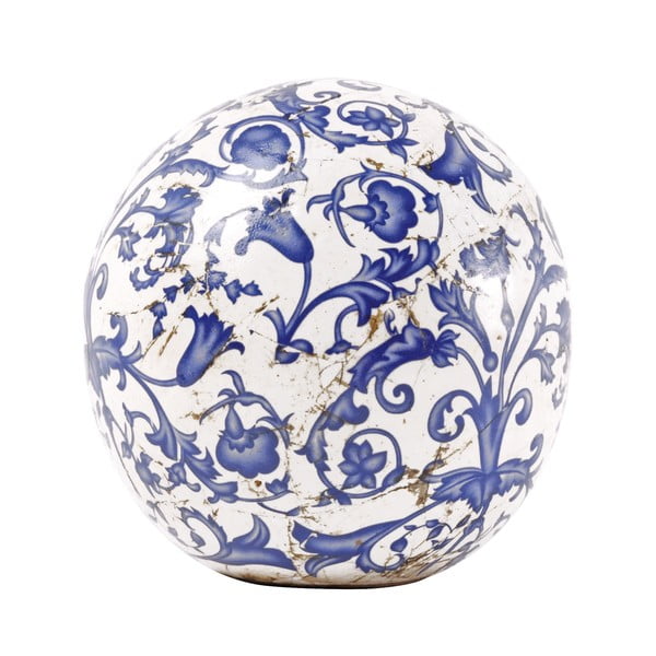 Niebiesko-biała dekoracja ceramiczna Esschert Design, ⌀ 12 cm