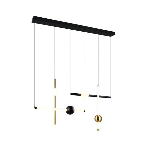 Czarna/w kolorze złota lampa wisząca LED ze ściemniaczem Melita – Trio-image-3