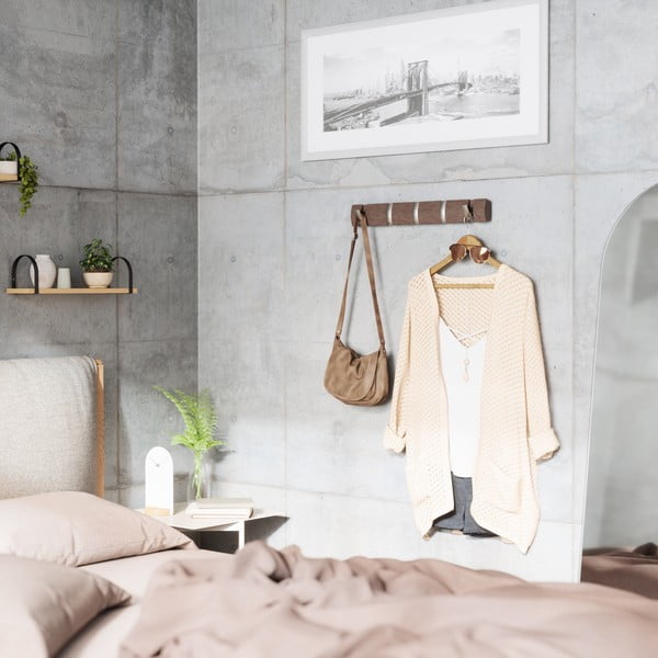 Szary wieszak ścienny z drewna topolowego Flip – Umbra-image-1