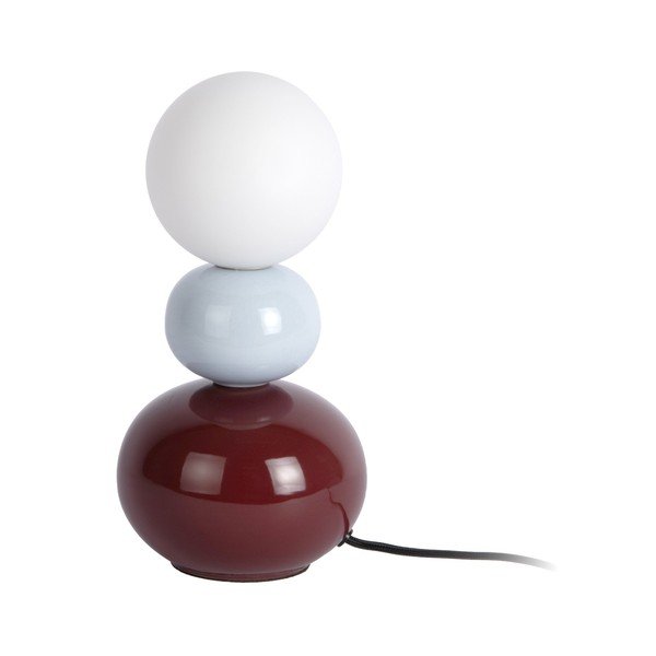 Bordowa/jasnoniebieska lampa stołowa ceramiczna (wysokość 26 cm) Firenze Pellet – Leitmotiv