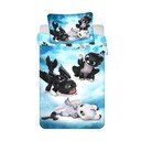 Niebieska bawełniana pościel dziecięca do łóżeczka 100x135 cm How to Train Your Dragon "Babies" – Jerry Fabrics