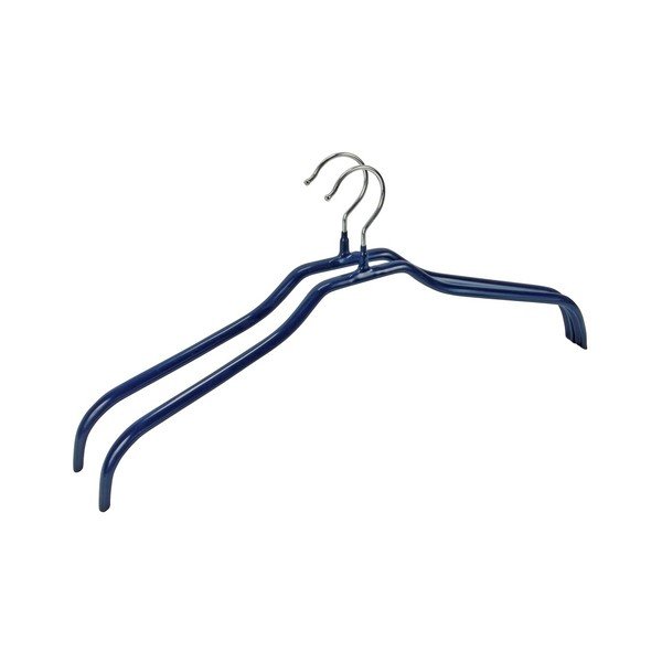 Komplet 2 niebieskich antypoślizgowych wieszaków na ubranie Wenko Hanger Slim-image-1