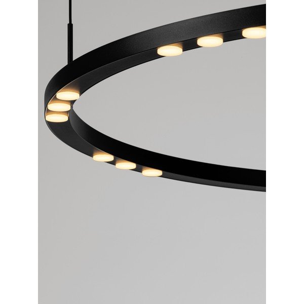 Aluminiowa lampa wisząca LED ze ściemniaczem w kolorze matowej czerni ø 80 cm Lunette – Nova Luce-image-2