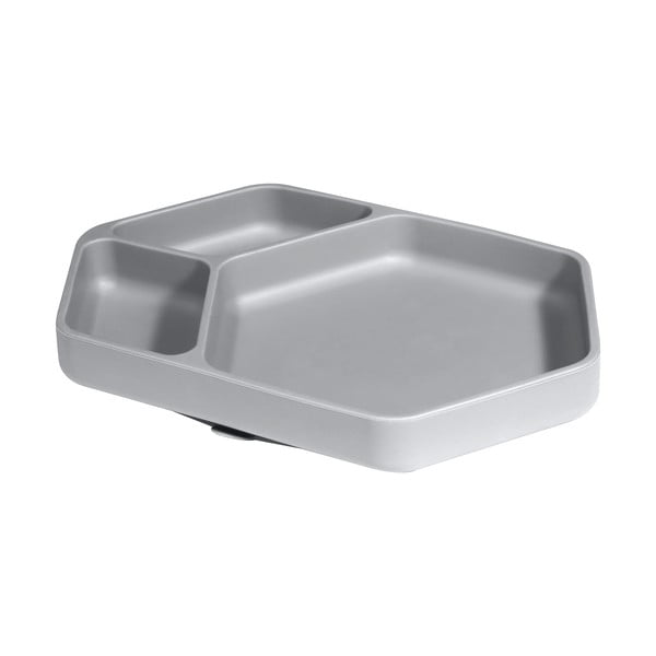 Szary silikonowy talerz dla dzieci 16x25 cm – Kindsgut-image-2