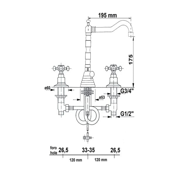 Bateria umywalkowa w kolorze srebra z połyskiem Antea – Sapho-image-1