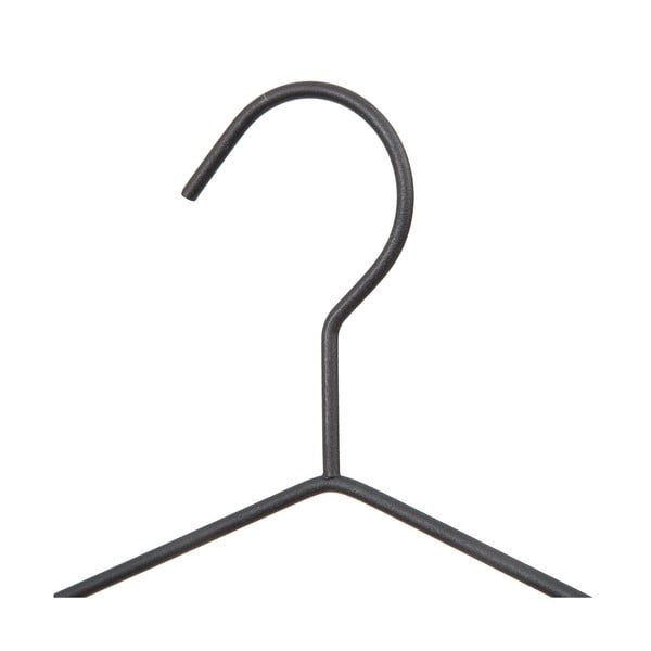 Zestaw 2 czarnych wieszaków na ubrania z drewnianym detalem Compactor Frosted-image-2