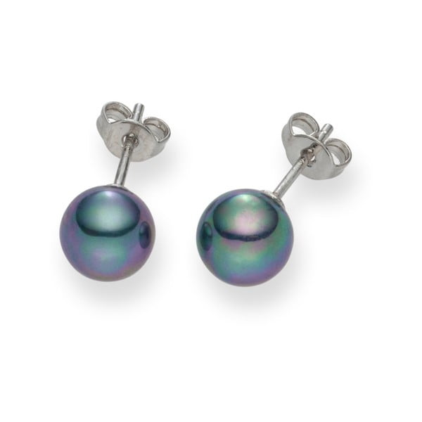Antracytowe perłowe kolczyki Pearls of London Mystic