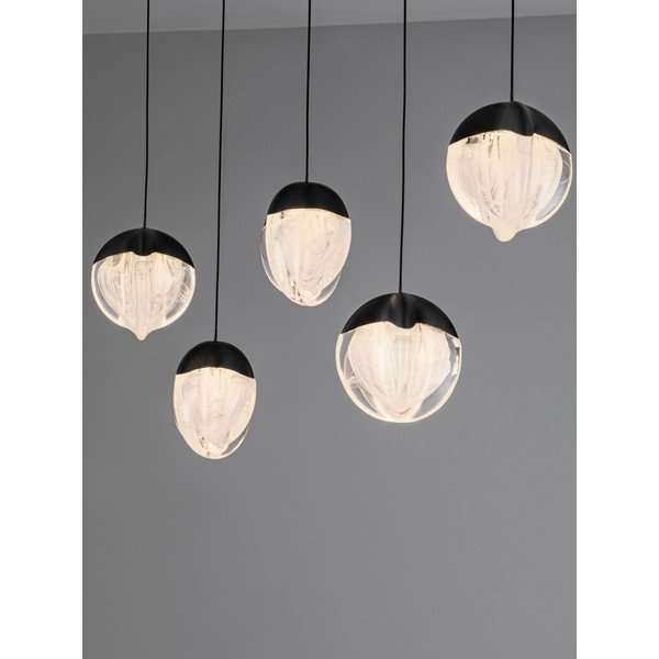 Aluminiowa lampa wisząca LED ze ściemniaczem w kolorze matowej czerni ze szklanym kloszem Alicia – Nova Luce-image-2