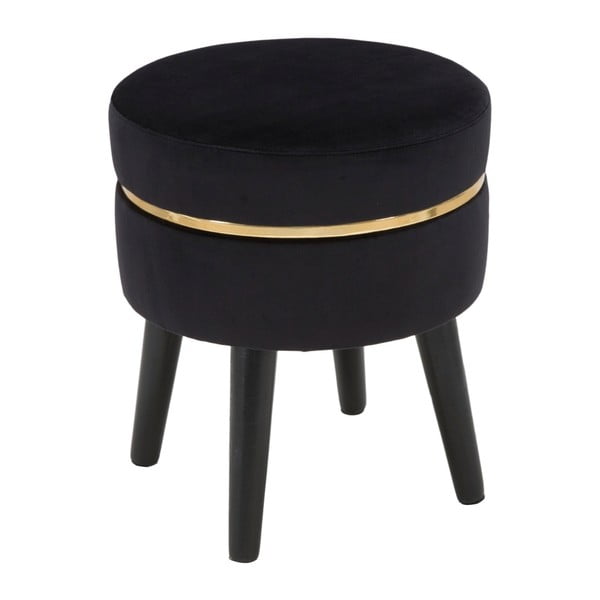 Czarny stołek tapicerowany Mauro Ferretti Paris-image-3