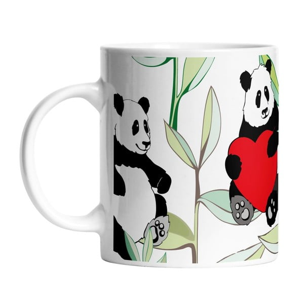 Ceramiczny kubek Panda With Bamboo, 330 ml