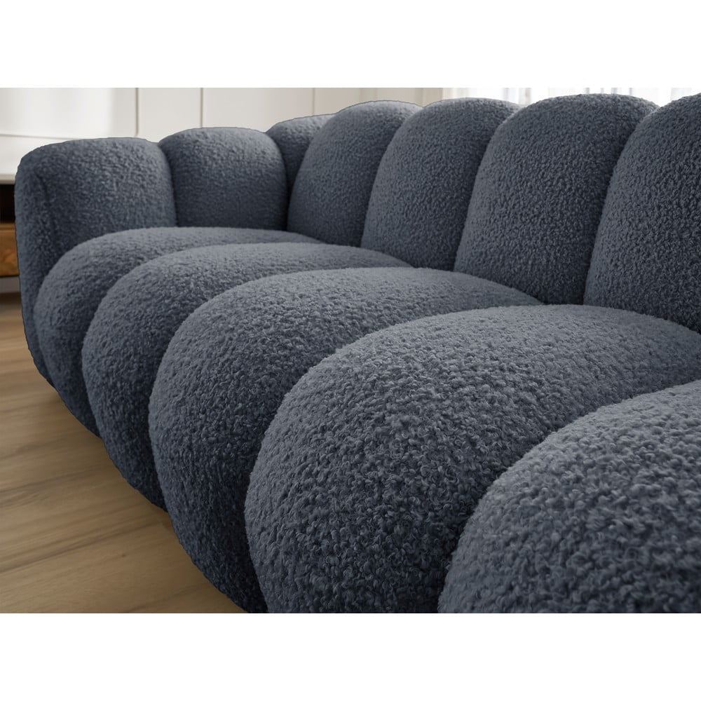 Ciemnoszara sofa z materiału bouclé 232 cm Hippolyte – Bobochic Paris (zdjęcie 3)