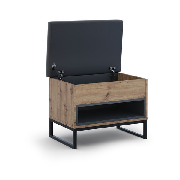 Szafka na buty w dekorze dębu z ławką 62x50 cm Olis – Cosmopolitan Design-image-3