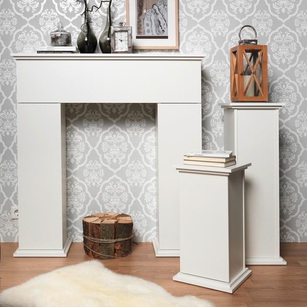 Biały portal kominkowy ze schowkiem 13Casa Fireplace-image-3