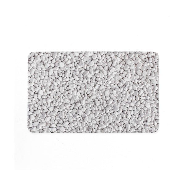 Biało-szary gumowy dywanik łazienkowy 50x80 cm Leandra – douceur d'intérieur