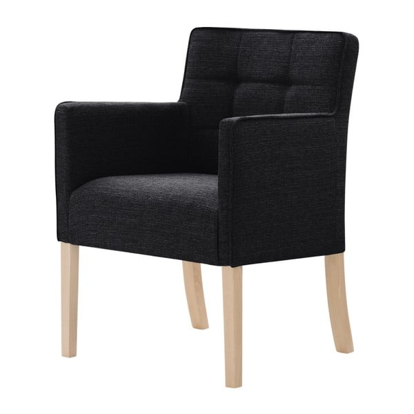 Czarne krzesło z brązowymi nogami Ted Lapidus Maison Freesia