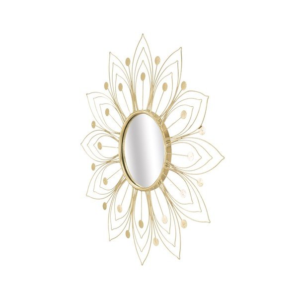 Lustro wiszące w ramie w złotej barwie Mauro Ferretti Glam, ⌀ 80 cm-image-3