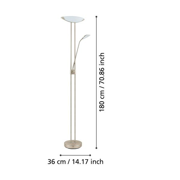 Szara lampa stojąca LED ze szklanym kloszem (wysokość 180 cm) BAYA LED – EGLO-image-3