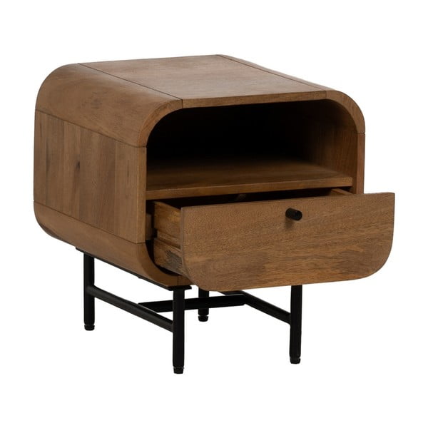 Szafka nocna z litego drewna mango w naturalnym kolorze Mahón – Ixia-image-2