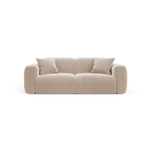 Beżowa aksamitna sofa 220 cm Strino – Cosmopolitan Design