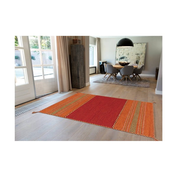 Czerwony bawełniany ręcznie wykonany dywan Arte Espina Navarro 2920, 60x90 cm