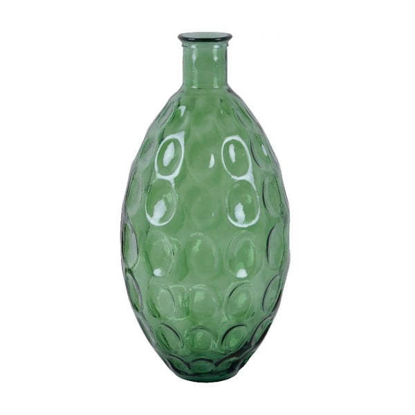 Zielony wazon ze szkła z recyklingu z uchem Ego Dekor Dune, wys. 59 cm