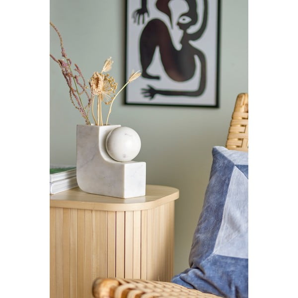 Biały marmurowy wazon Abbelin – Bloomingville-image-1