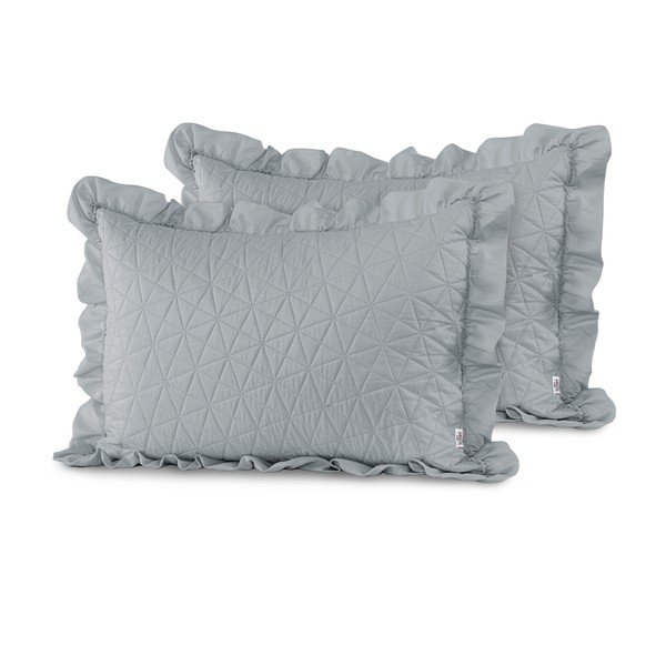 Zestaw 2 szarych poszewek na poduszki AmeliaHome Tilia, 70x50 cm-image-1