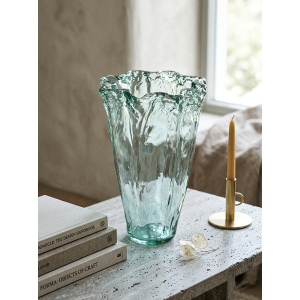 Niebieski wazon ze szkła z recyklingu (wysokość 30 cm) Pandora – Ego Dekor-image-2