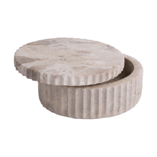 Jasnobrązowy kamienny pojemnik dekoracyjny ø 15x6 cm Marble – PT LIVING-image-3