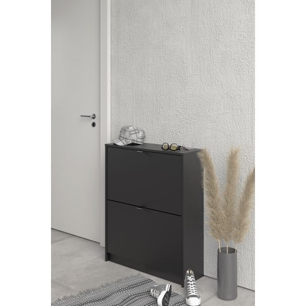 Czarna uchylna szafka na buty Shoes – Tvilum-image-1