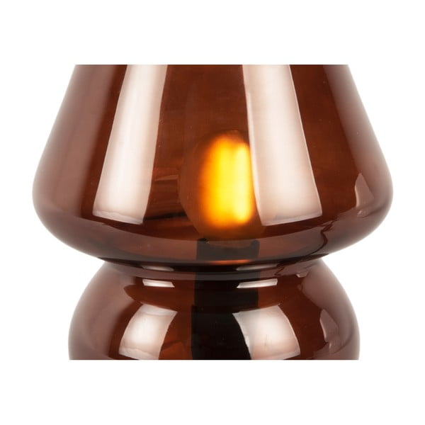 Ciemnobrązowa szklana lampa stołowa Leitmotiv Glass, wys. 18 cm-image-4