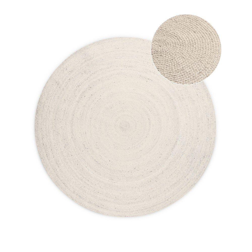 Kremowy okrągły dywan z juty dwustronny/tkany ręcznie ø 100 cm Braided – Hanse Home