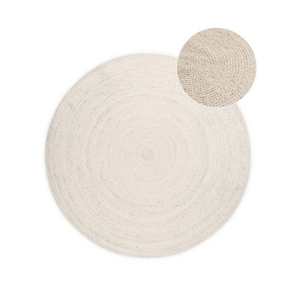 Kremowy okrągły dywan z juty dwustronny/tkany ręcznie ø 100 cm Braided – Hanse Home