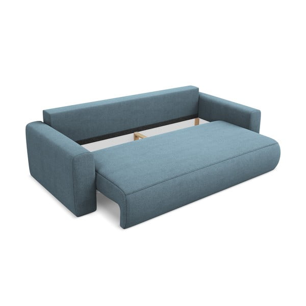 Jasnoniebieska rozkładana/ze schowkiem sofa 238 cm Kapua – Makamii-image-3